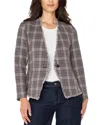Liverpool Los Angeles Womens Collarless Fray Trim Fitted Blazer Pxs Xl In Multi