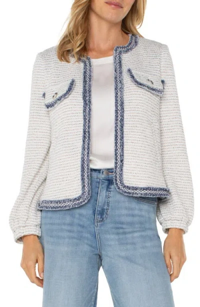 Liverpool Los Angeles Collarless Open Front Jacket In Jensen