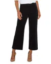 Liverpool Los Angeles Chain Trim Crop Wide Leg Stretch Crepe Cargo Trousers In Onyx