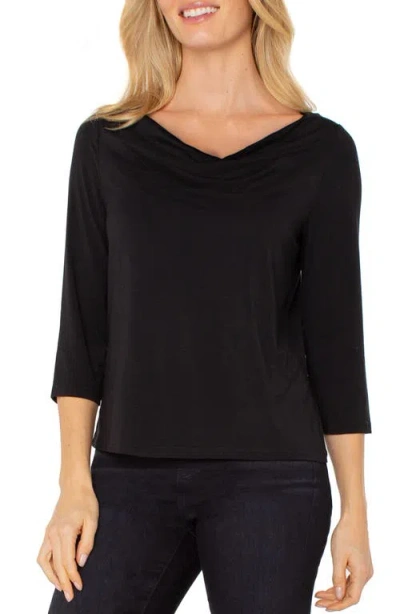 Liverpool Los Angeles Cowl Neck Jersey Top In Black