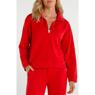 Liverpool Los Angeles Cozy Knit Half Zip Pullover In White