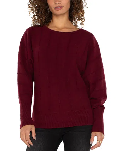 Liverpool Los Angeles Crewneck Dolman Sleeve Sweater In Dark Pinot Noir