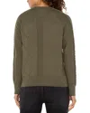 Liverpool Los Angeles Crewneck Raglan Sleeve Sweater In Spanish Olive