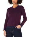 Liverpool Los Angeles Crewneck Cotton Blend Rib Sweatshirt In Purple