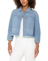 Liverpool Los Angeles Stripe Crop Denim Shacket