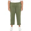 Liverpool Los Angeles Crop Straight Leg Linen Blend Utility Pants In Green