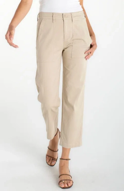 Liverpool Los Angeles Crop Straight Leg Utility Pants In Purple