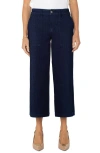 Liverpool Los Angeles Crop Wide Leg Denim Cargo Pants In Indigo Rinse