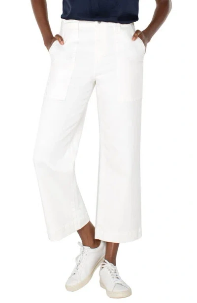 Liverpool Los Angeles Crop Wide Leg Pants In Bone White