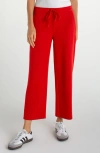 Liverpool Los Angeles Crop Wide Leg Sweatpants In Red