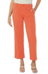 Liverpool Los Angeles Crop Wide Leg Twill Cargo Pants In Papaya