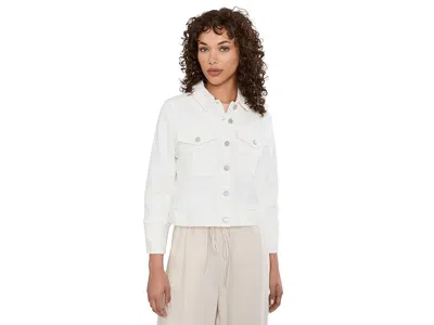 Liverpool Los Angeles Cropped Jacket With Bracelet Length Cuffed Sleeve Women's Jacket White Diamond: Lg