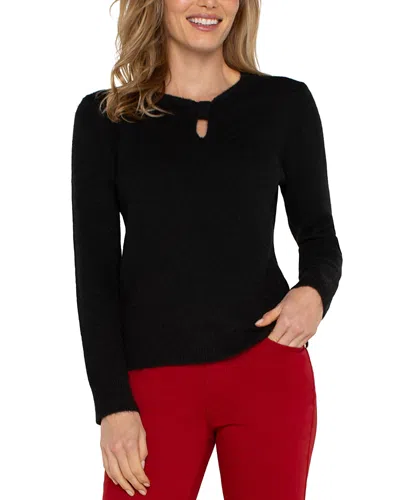 Liverpool Los Angeles Cutout Bow Neck Sweater In Black