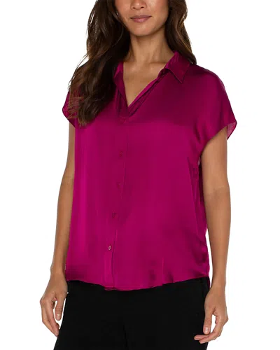 Liverpool Los Angeles Dolman Sleeve Blouse In Fuschia Kiss
