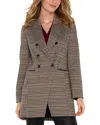 Shop Liverpool Los Angeles Double Breasted Jacket In Black Tan Houndstooth