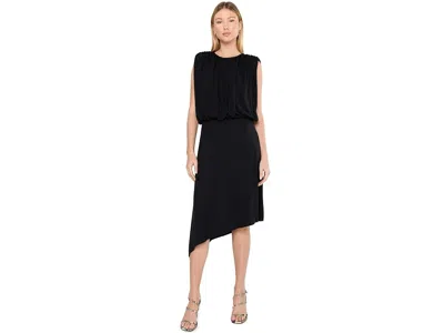 Liverpool Los Angeles Asymmetrical Hem Sleeveless Knit Dress In Black