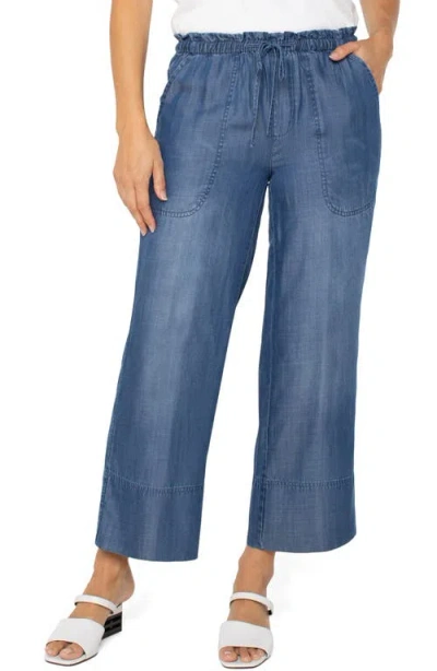 LIVERPOOL LOS ANGELES LIVERPOOL LOS ANGELES DRAWSTRING CHAMBRAY ANKLE WIDE LEG PANTS