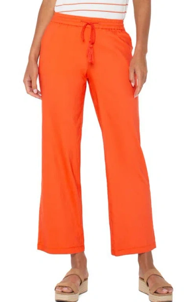 Liverpool Los Angeles Drawstring Wide Leg Pants In Clementine