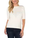 Liverpool Los Angeles Womens Ribbed Ribbed Knit Crewneck Sweater In Vintage White