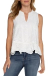 LIVERPOOL LOS ANGELES EMBROIDERED EYELET SLEEVELESS TOP