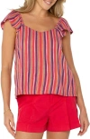 Liverpool Los Angeles Flutter Sleeve Top In Pink