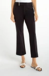 Liverpool Los Angeles Extended Tab Waist Crop Flare Pants In Black