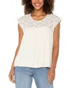 Liverpool Los Angeles Dolman Sleeve Cotton Eyelet Top