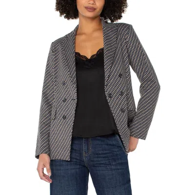 Liverpool Los Angeles Faux Double Breasted Blazer In Black