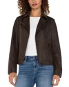 Liverpool Los Angeles Faux Leather Moto Jacket In Black Olive