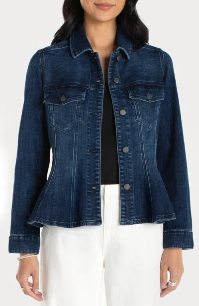 Liverpool Los Angeles Fit & Flare Denim Trucker Jacket In Blue