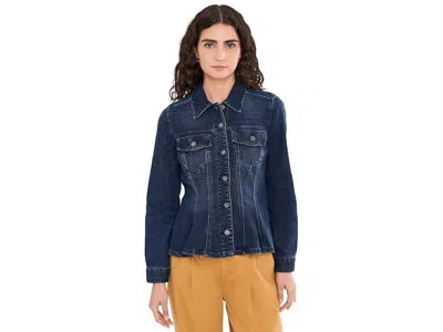 Liverpool Los Angeles Fit And Flare Denim Trucker Jacket Women's Jacket Delacey1: Xs In Blue