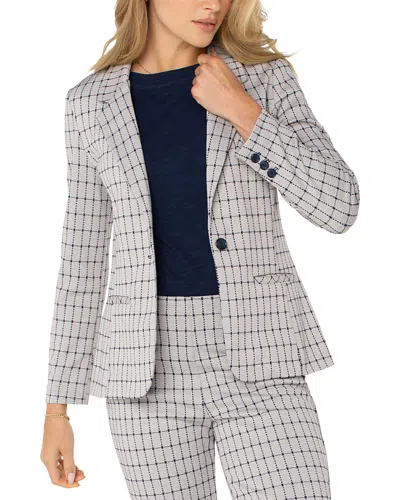 LIVERPOOL LOS ANGELES FITTED GRID JACQUARD BLAZER