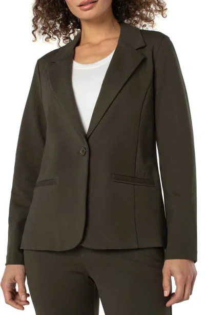Liverpool Los Angeles Fitted Knit Blazer In Brown