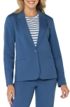 Liverpool Los Angeles Fitted One-button Knit Blazer In French Blue