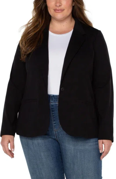 Liverpool Los Angeles Fitted One-button Blazer In Black