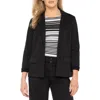 Liverpool Los Angeles Fitted Open Front Twill Blazer In Black