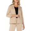 Liverpool Los Angeles Fitted Open Front Twill Blazer In Cappuccino