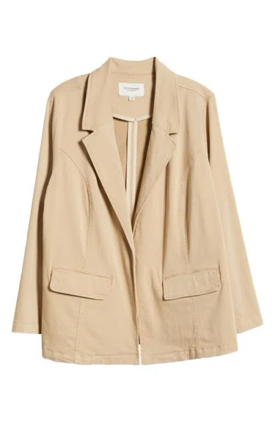 Liverpool Los Angeles Fitted Open Front Twill Blazer In Cappuccino