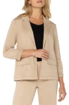 Liverpool Los Angeles Fitted Open Front Twill Blazer In Cappuccino