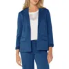 Liverpool Los Angeles Fitted Open Front Twill Blazer In Goddess Blue