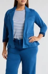 Liverpool Los Angeles Fitted Open Front Twill Blazer In Goddess Blue
