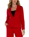 Liverpool Los Angeles Fitted Ponte Blazer In Tango Red