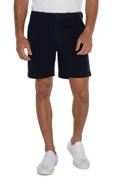 Liverpool Los Angeles Flat Front Stretch Twill Trouser Shorts In Ink