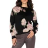 Liverpool Los Angeles Floral Drop Shoulder Sweater In Black