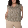 Liverpool Los Angeles Plus Size Short-sleeve Tie-back Top