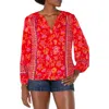 Liverpool Los Angeles Floral Button-up Shirt In Red