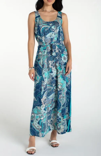 Liverpool Los Angeles Floral Print Maxi Dress In Blue