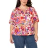 Liverpool Los Angeles Floral Print Puff Sleeve Button-up Shirt In Floral Prds Multi