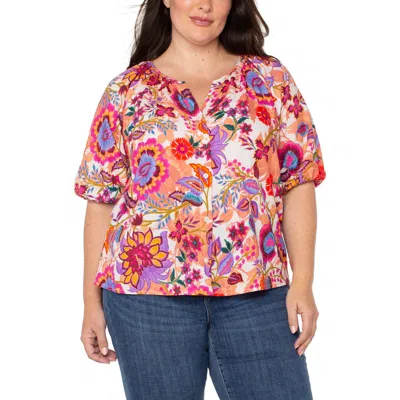 Liverpool Los Angeles Floral Print Puff Sleeve Button-up Shirt In Floral Prds Multi