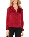 Liverpool Los Angeles Floral Jacquard Button-up Shirt In Red